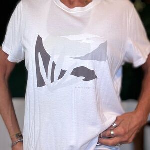 Abercrombie & Fitch White and Gray Graphic Tee